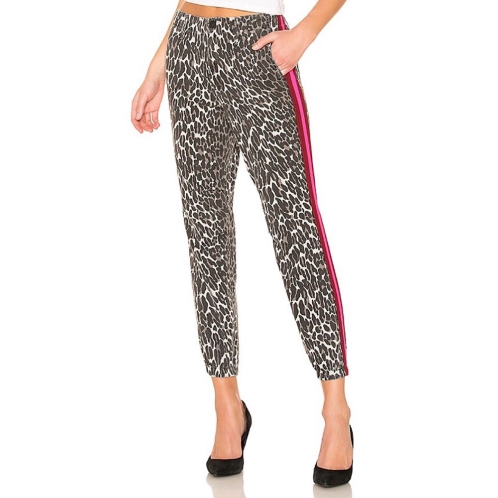 Mother The No Zip Misfit Jogger in leopard print size 25